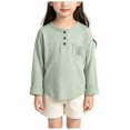thumbnail image 1 of JFOPQVSM Toddler Long Sleeved Cotton T Shirt Trendy Loose Fit for Girls and Boys Base Layer All Year Round (2-14Y), 1 of 7