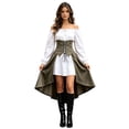 thumbnail image 1 of JFOPQVSM Women Midi Red Traditional Dress Women Dirndl Dress with Dirndl Apron for Oktoberfest, 1 of 9