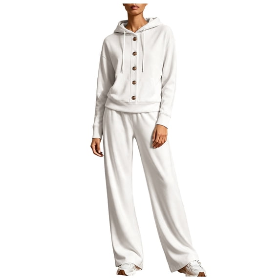 JFOPQVSM Women's Sweatsuits 2 Piece Outfits Lounge Sets Cozy Airport Outfits Casual Sweat Sets for Fall and Winter Pullover and Baggy Sweatpants with Pockets