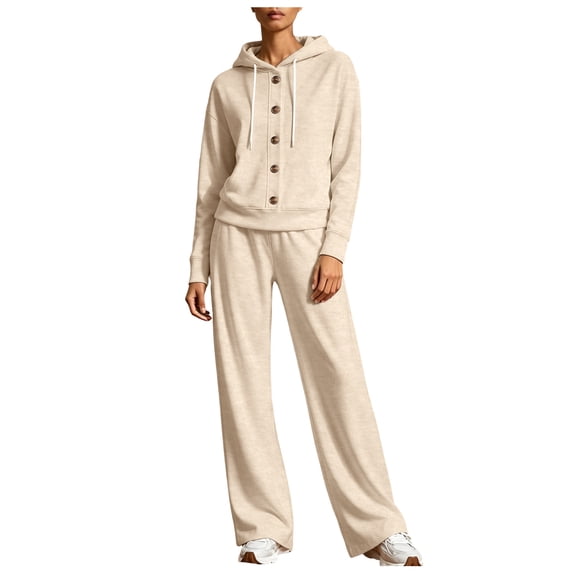 JFOPQVSM Women's Sweatsuits 2 Piece Outfits Lounge Sets Cozy Airport Outfits Casual Sweat Sets for Fall and Winter Pullover and Baggy Sweatpants with Pockets