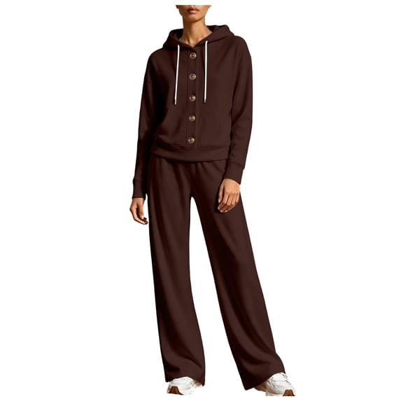 JFOPQVSM Women's Sweatsuits 2 Piece Outfits Lounge Sets Cozy Airport Outfits Casual Sweat Sets for Fall and Winter Pullover and Baggy Sweatpants with Pockets