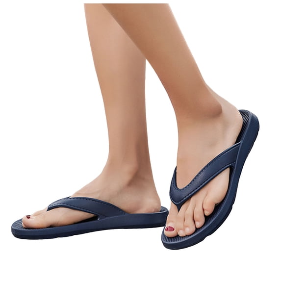 JFOPQVSM Womens Slim Leather Comfortable Flip Flops Summer Beach Thong Sandals Arch Support Non Slip