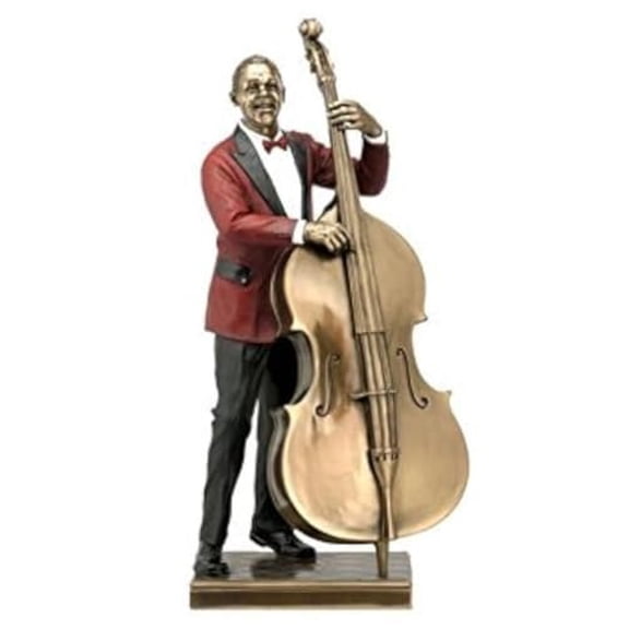 JFSM INC. Double Bass Player Statue Sculpture Figurine - Jazz Band Collection