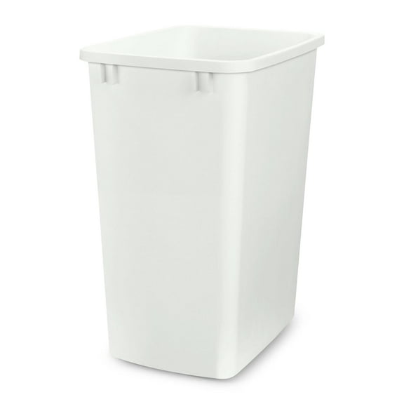 JFTER 35 Quart Kitchen Sink Garbage Can for Base Kitchen and Bathroom Cabinet, Replacement Plastic Trash Bin for Laundry Rooms, White, RV-35-52