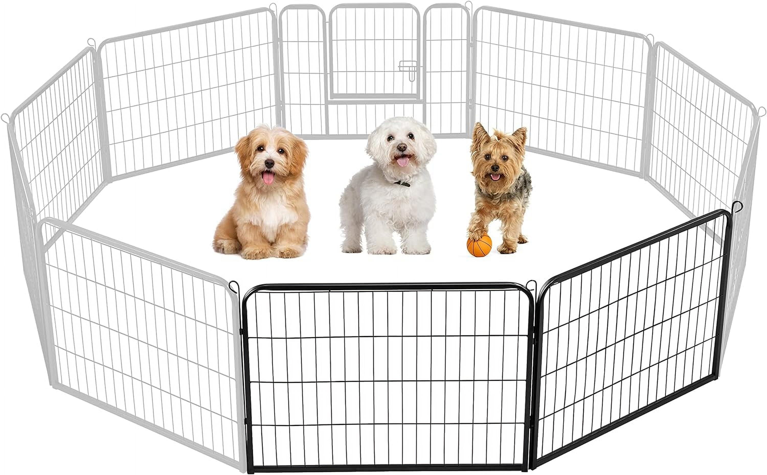 JFTER Decorative Garden Fence - 24in x 5.3ft Rustproof Folding Fencing Landscape Patio Flower Bed Animal Barrier Border for Dog Outdoor Fences Black