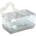 thumbnail image 1 of JFTER Hamster Cage, 2 Levels Gerbil Cage, Small Animal Cage for Dwarf Hamster with Tubes and Tunnels, Exercise Wheel, Food Dish, Water Bottle, Ramp, 23" x 13" x 12", Gray, 1 of 9