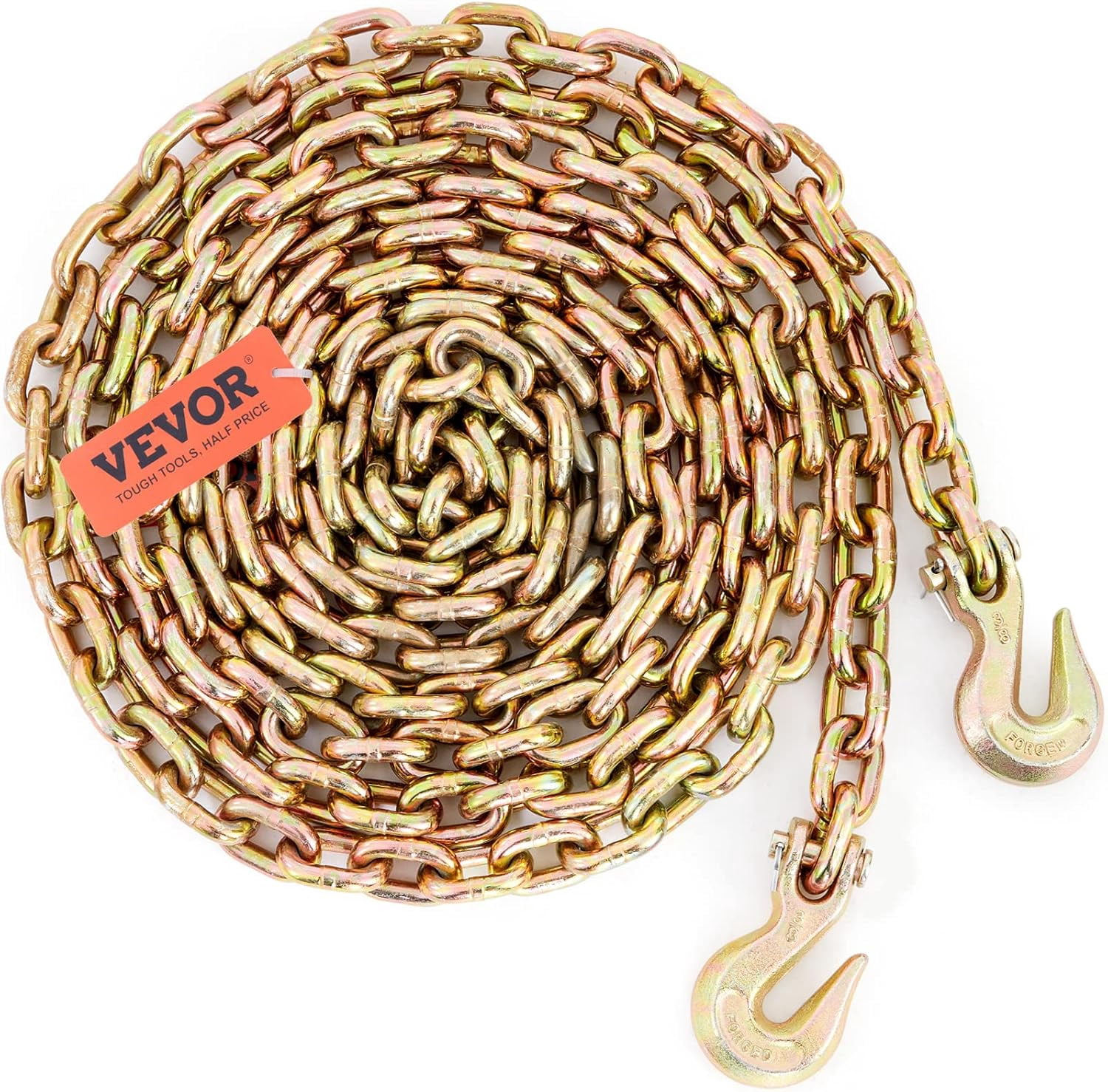 JFTER Transport Binder Chain, 3/8''x20' Tow Chain with Grab Hooks ...