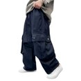 thumbnail image 1 of JFTTX Big Boys Cargo Baggy Pants Wide Leg Pants for Boys Elastic Waist Workout Trousers with Pockets, 1 of 9