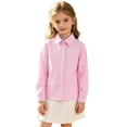 thumbnail image 1 of JFTTX Big Boys Striped Shirt Long Sleeve Button Down Shirts for Boys Lapel Neck Gentleman Tops for Kids, 1 of 6
