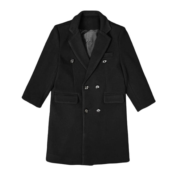 JFTTX Boys Trench Coat Notch Lapel Long Coats for Boys Fall Winter Warm Outerwear with Pockets Size 3-16Y