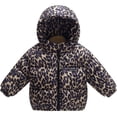 thumbnail image 1 of JFTTX Girls Puffer Jacket Leopard Print Zip Up Jackets for Girls Trendy Hooded Coat Toddler Fall Winter Cozy Outerwear with Pockets Size 12M-6Y, 1 of 9