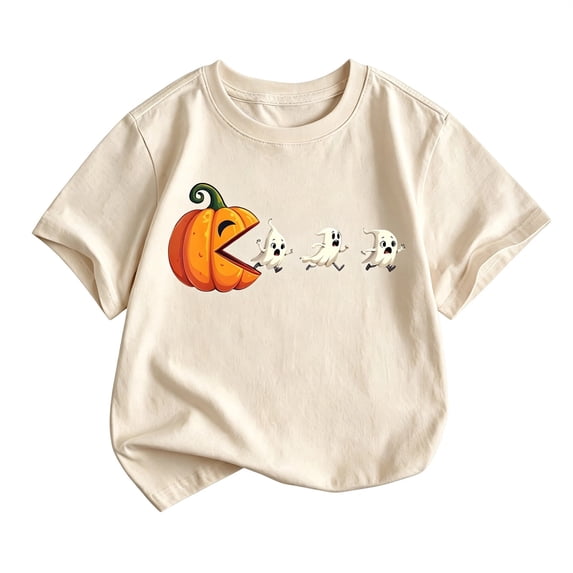 JFTTX Little Boys Halloween Tshirts Short Sleeve Graphic Tees for Boys Crew Neck Cute Tops for Kids