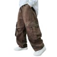 thumbnail image 1 of JFTTX Toddler Boys Cargo Baggy Pants Wide Leg Pants for Boys Elastic Waist Workout Trousers with Pockets, 1 of 9