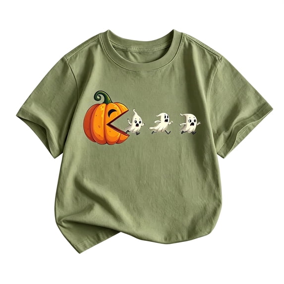 JFTTX Toddler Boys Halloween Tshirts Short Sleeve Graphic Tees for Boys Crew Neck Cute Tops for Kids