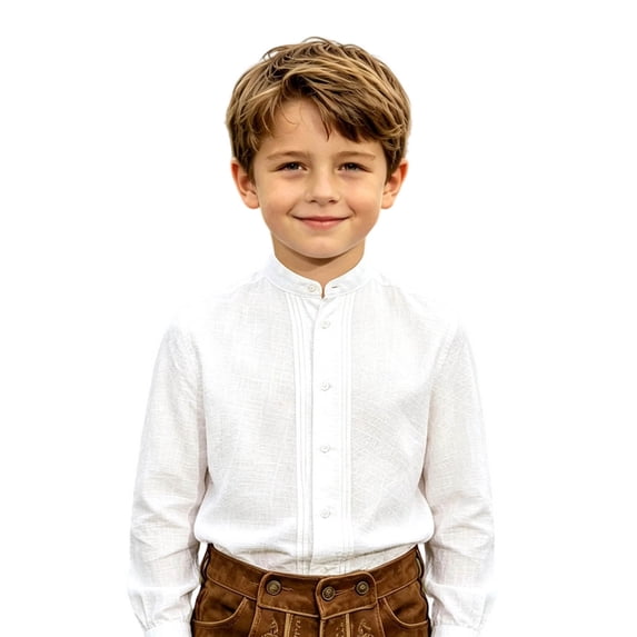 JFTTX Toddler Boys Shirt Long Sleeve Stand Collar Button Down Shirts for Boys Solid Color Casual Tops for Kids