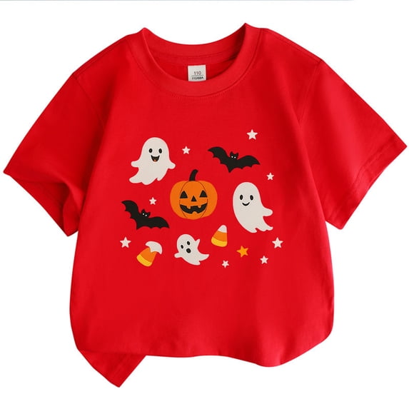 JFTTX Toddler Kids Halloween Graphic Tee Short Sleeve T-Shirts for Boys Crew Neck Casaul Tops for Children