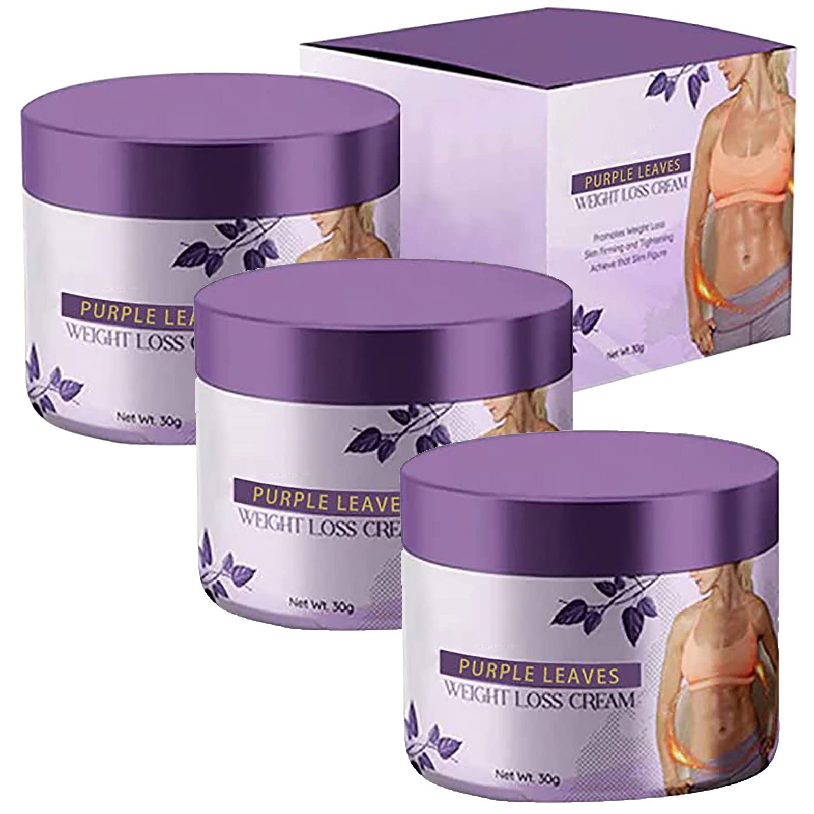 JFY 1/2/3PCS Kenyan Purple Leaves Weight Loss Cream, Fat Burning Cream