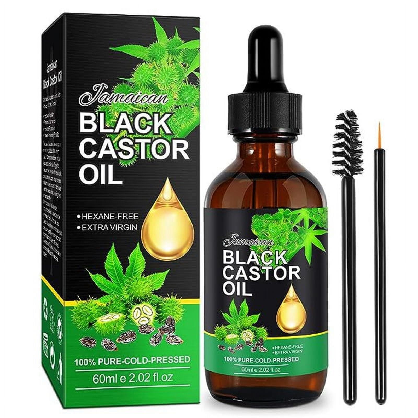 JFY Jamaican Black Castor Oil 2Fl oz, Organic Castor Oil for Skin Massage, Cold Pressed Castor