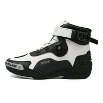 JG WOLVES - Motorcycle Boots - All-Season Comfort & Adventure - Waterproof Touring & Off-Road Riding Shoes - For Men & Women,Black-White,37