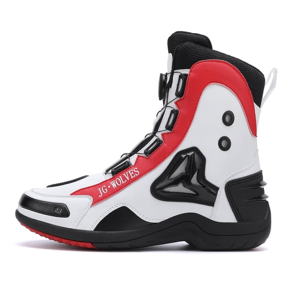 JG WOLVES - Motorcycle Boots - All-Season Comfort & Adventure - Waterproof Touring & Off-Road Riding Shoes - For Men & Women,White,40