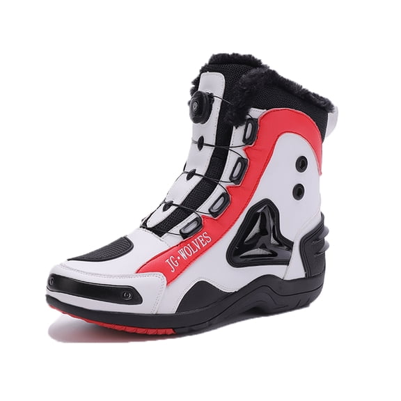 JG WOLVES - Motorcycle Boots - All-Season Comfort & Adventure - Waterproof Touring & Off-Road Riding Shoes - For Men & Women,White-Cotton,44