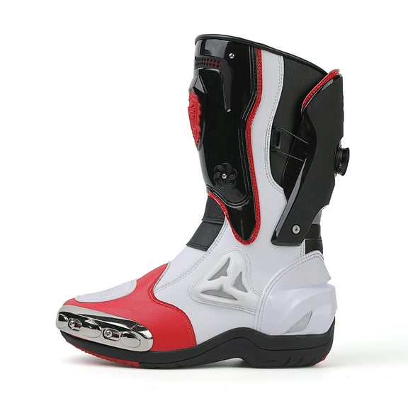 JG WOLVES - Motorcycle Boots - All-Season Comfort & Adventure - Waterproof Touring & Off-Road Riding Shoes - For Men & Women,White-red,38