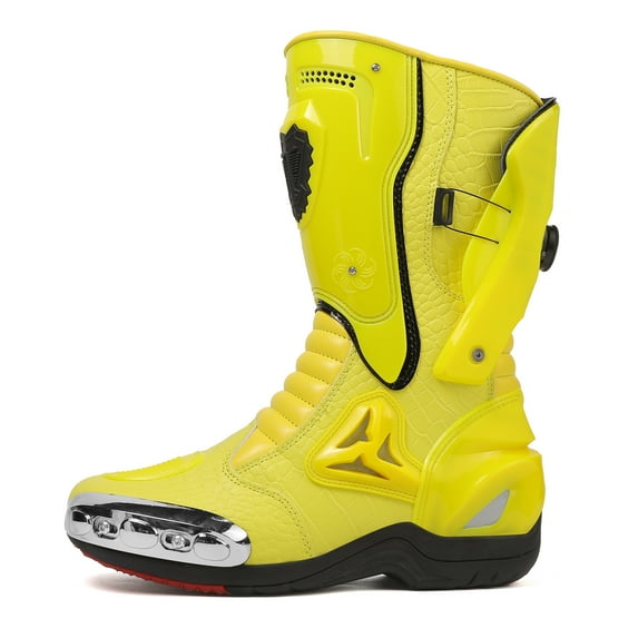 JG WOLVES - Motorcycle Boots - All-Season Comfort & Adventure - Waterproof Touring & Off-Road Riding Shoes - For Men & Women,Yellow,43
