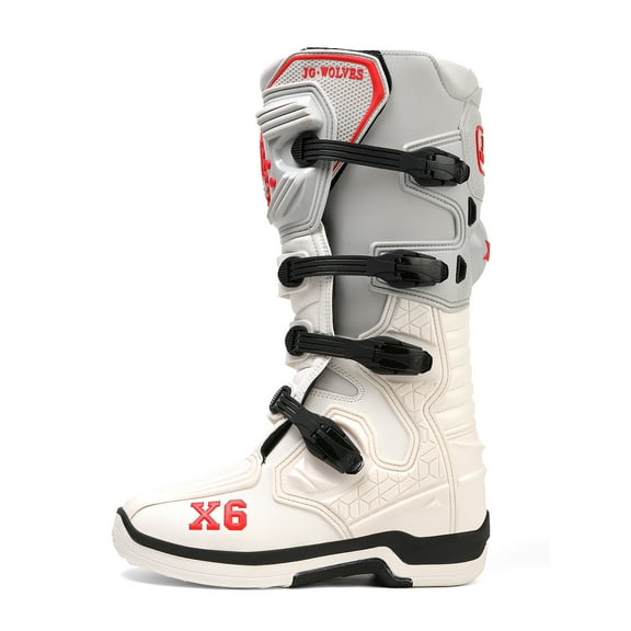 JG WOLVES - Professional motocross boots riding long boots,White,37