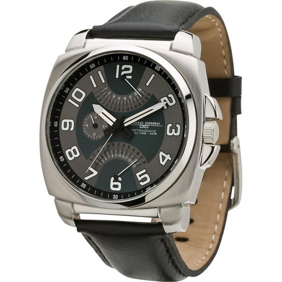JG1040-11 Men's Gun Metal Dial Dual Time Display Watch