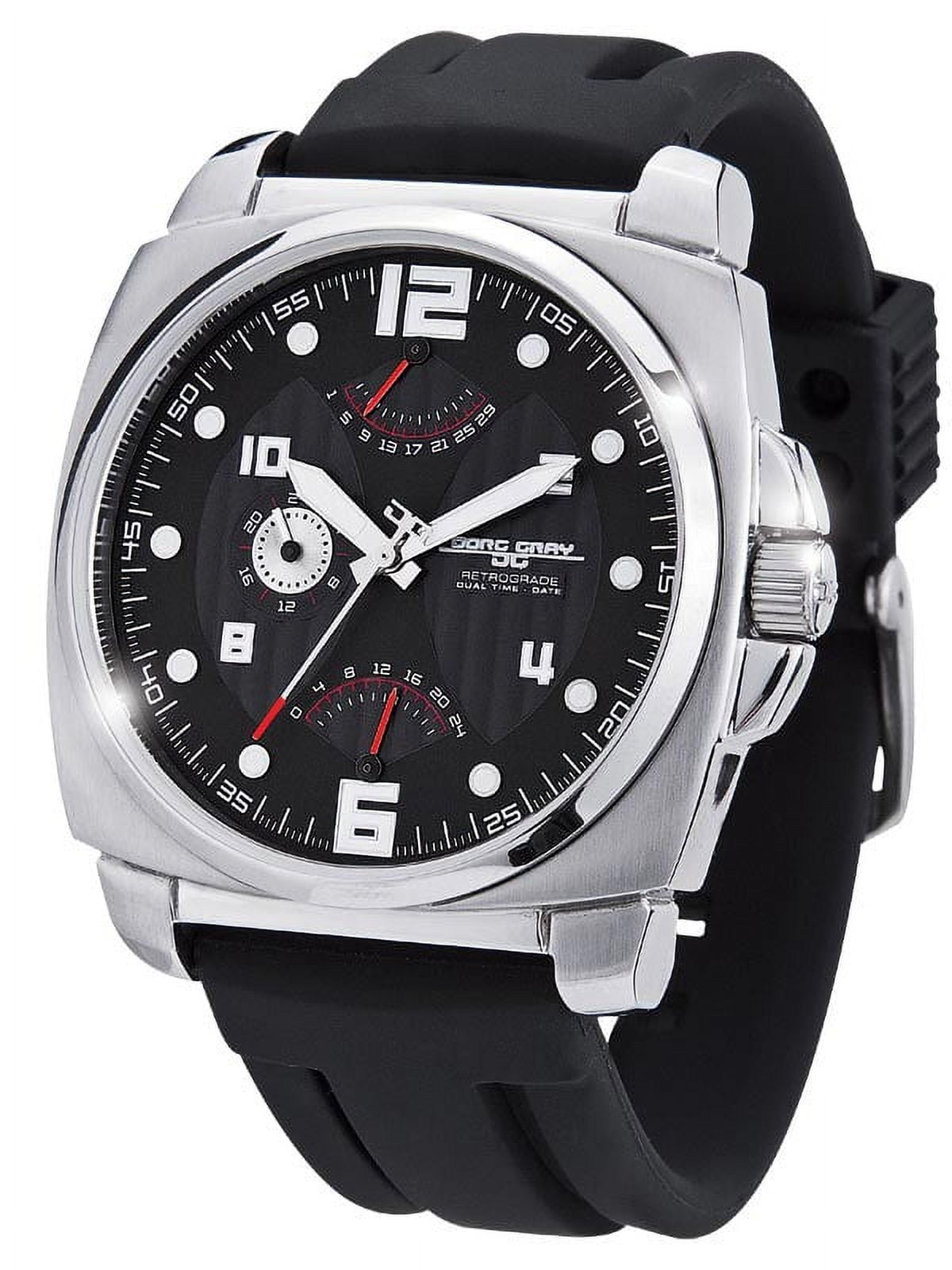 JG1040-20 Men's Dual Time Black Silicon Strap Watch - Walmart.com