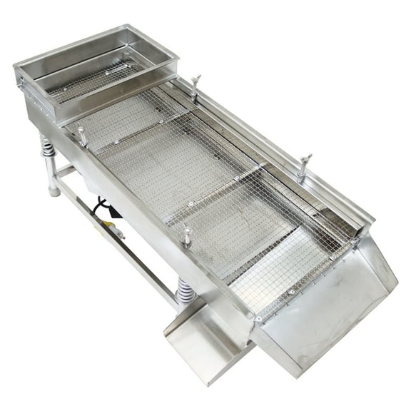 JG30-75 Stainless Steel Linear Vibrating Sifter Shaker Machine with Single Layer 9mm Square Holes Screen 110V