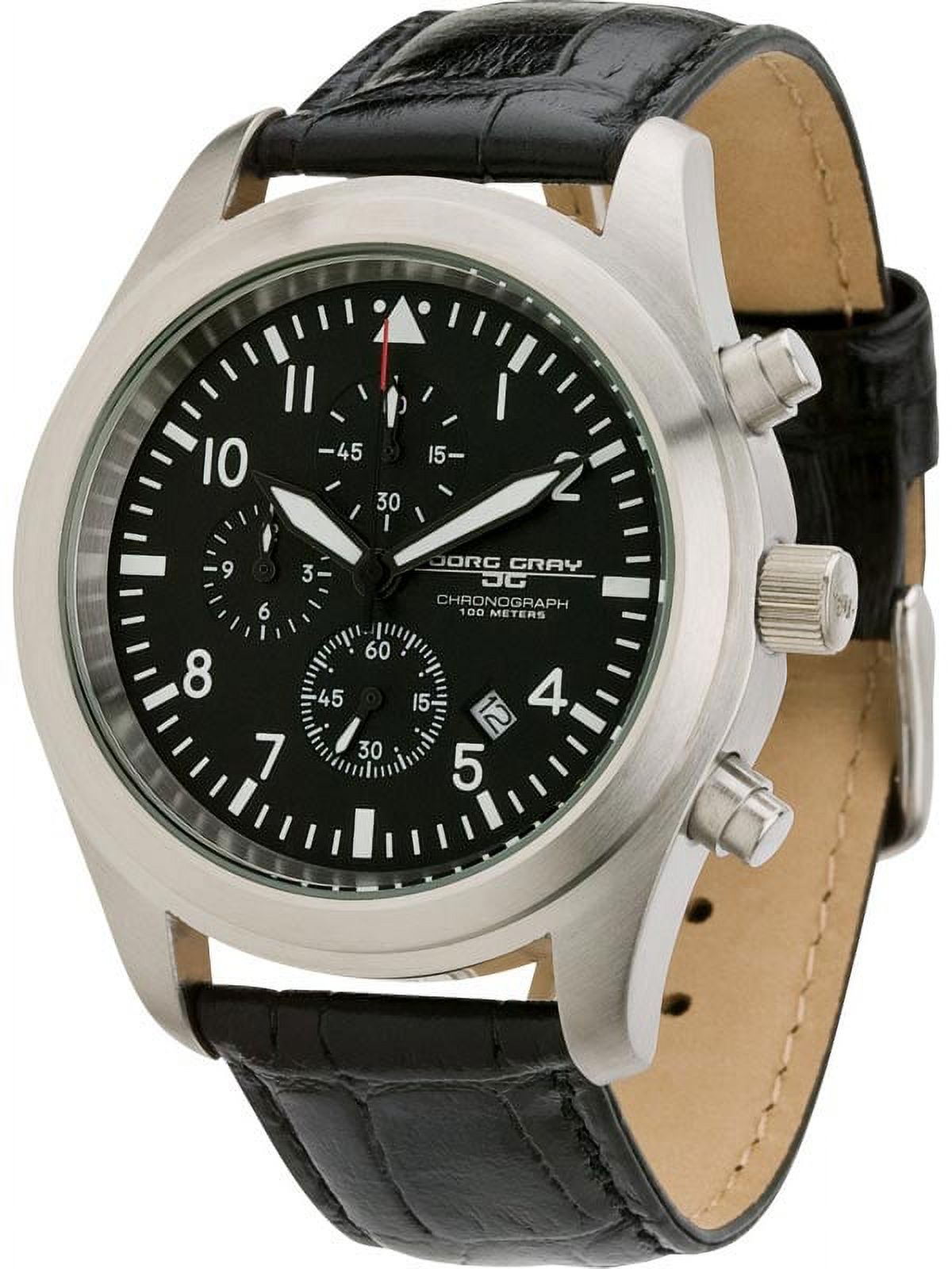 JG4540 Men's Quartz Chronographs 100M WR Black Dial Watch