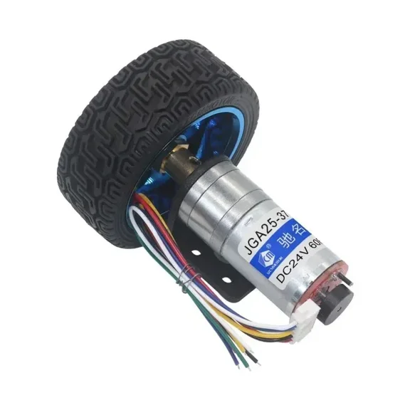 JGA25-370 DC gear motor encoder can measure the speed of steering robot tracking balance car