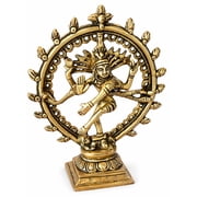 JGARTS Hindu God Deity Shiva Dancing Nataraja Natraj Brass Statue Sculpture for Home Decor Temple Mandir 6.5"