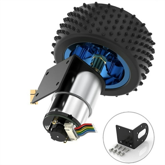 JGB37-520 Hall Encoder Brushed DC Motor 6V12V Forward And Reverse Adjustable Speed 6RPM-1590RPM Smart Car Kit With Wheels ,Stable Performance