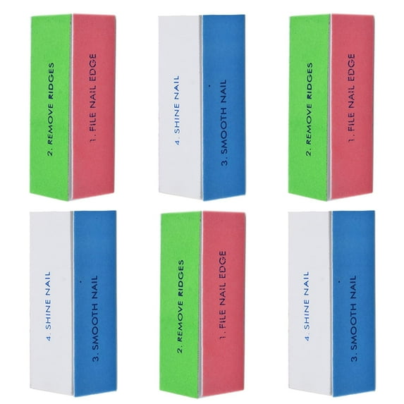 Big Savings! JGF844 6PCS 4-Way Nail File and Buffer Block - Professional Nail Buffer Block for Nail Art Care Washable Emery Boards Professional Manicure Tools