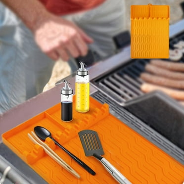 JGF844 BBQ Grill MatGrill Pan Protective MatOutdoor Camping Grill Side Rack MatGrill Tool MatOutdoor Grill Mat