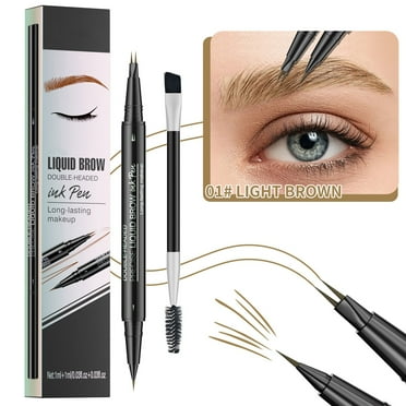 JGF844 Natural Brow Eyebrow Pen New 2-In-1 Dualended Microblading Eyebrow Pencil With-Fork-Tip And Brush-Tip Create Natural Hair-Like Brows Last All-Day