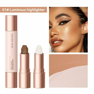 JGF844 No Limits Cream Bronzer Stick 2 In 1 Double Ends Matte Stick Bronzer Stick Lasting Creamy Sculpting Double Headed Makeup Stick