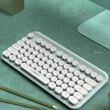 JGF844 Wireless Keyboard Cute Compact 2.4G USB Wireless Keyboard Round Key Quiet Click Small Size For Computer Laptop PC Desktop
