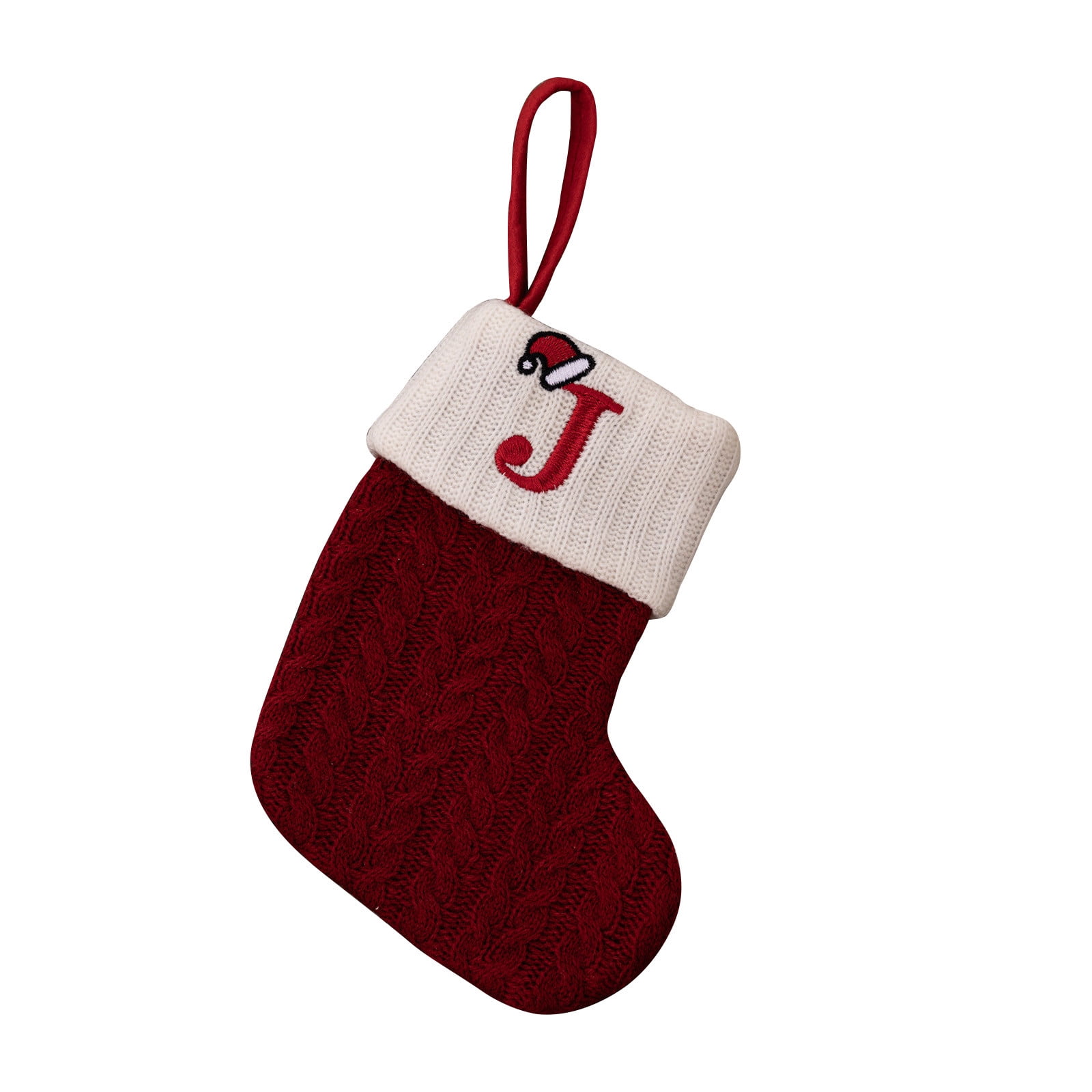 JGGSPWM 1 Pcs Christmas Stockings Knitted Sock Hanging Gift Bags Knitted Christmas Stockings
