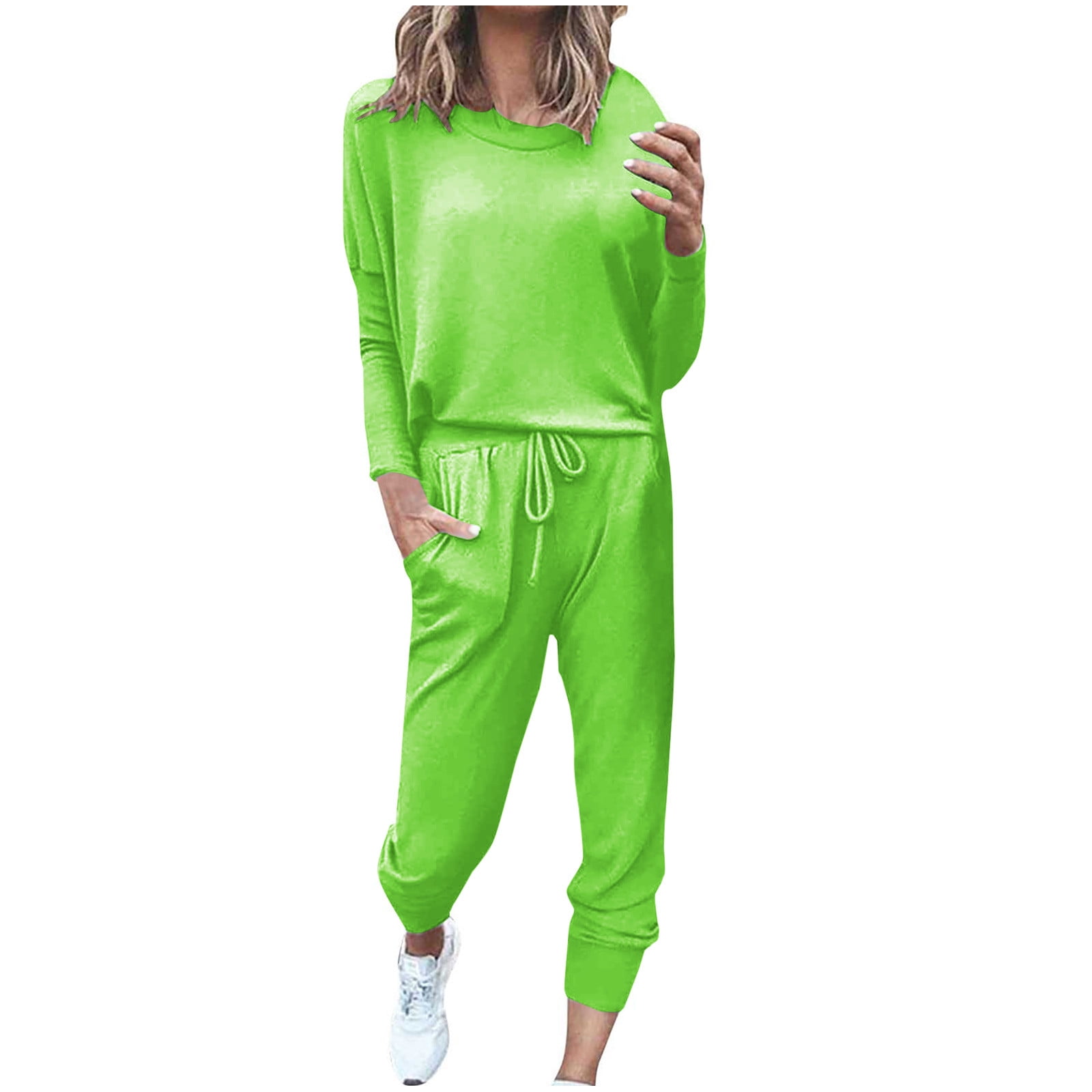 JGGSPWM 2 Piece Sweatsuits for Women Casual Active Wear Outfit Jogger