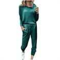 thumbnail image 1 of JGGSPWM 2 Piece Sweatsuits for Women Casual Active Wear Outfit Jogger Set Fall Fashion 2024 Matching Pajama Pjs Lounge Wear Mint Green S, 1 of 5