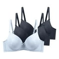 thumbnail image 1 of JGGSPWM 3-Pack Bras for Women Push Up Bra Plus Size Underwear Comfort Lightly Padded Underwire Support T-Shirt Bras Blue 90, 1 of 2