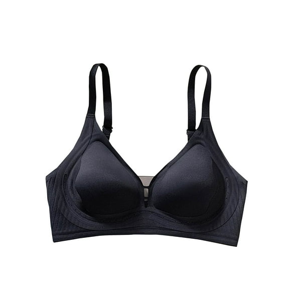 JGGSPWM Bras for Women No Underwire Push Up Full Coverage Supportive Comfortable Bralettes Solid Color Everyday Tshirt Bra Black M