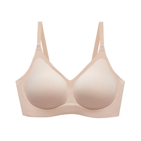 JGGSPWM Bras for Women No Underwire Wireless Push Up Seamless Full Coverage Comfort Sports Everyday Bra Beige S