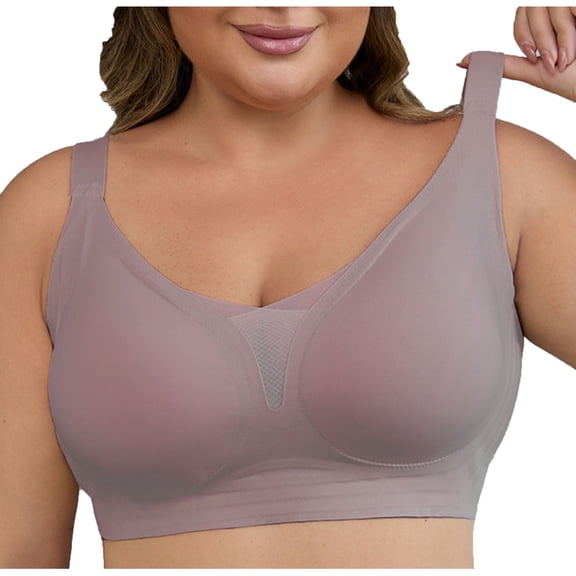 JGGSPWM Bras for Women Wireless Sports Bras with Support Breathable Comfortable Smoothing Everyday Bra Pink XXXL