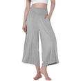 thumbnail image 1 of JGGSPWM Capri Pants for Women Low Rise Wide Leg Yoga Capris Summer Cute Going Out Flowy Pants Loungewear Trendy Streetwear Gray L, 1 of 4