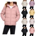 thumbnail image 1 of JGGSPWM Children's Cropped Puffer Jackets,Warm Winter Jacket with Hood, Waterproof, Windproof，Zipped Pockets,Short Parkas Quilted Coat Black 9-10 Years, 1 of 9