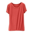 thumbnail image 1 of JGGSPWM Cotton Womens Short Sleeve Shirt Loose Breathable Comfortable Casual Yoga T-Shirt Athletic Workout Tops Red XXL, 1 of 3